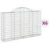 vidaXL Gabioner b&aring;gformade 6 st 200x30x120/140 cm galvaniserat j&auml;rn