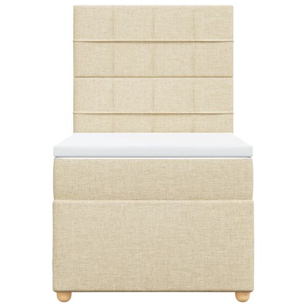 vidaXL Rams&auml;ng med madrass gr&auml;ddvit 100x200 cm tyg