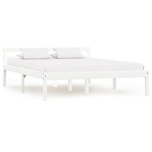vidaXL S&auml;ngram utan madrass vit massiv furu 140x200 cm