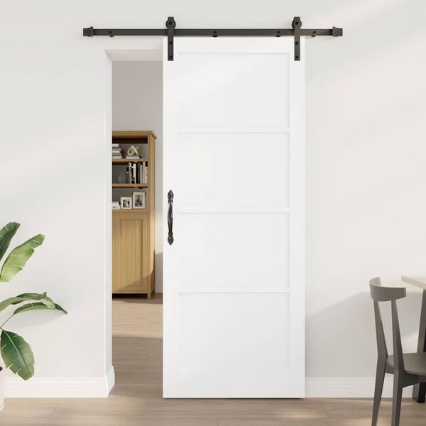 vidaXL Skjutd&ouml;rr Vit 83 x 211 cm Massiv furu