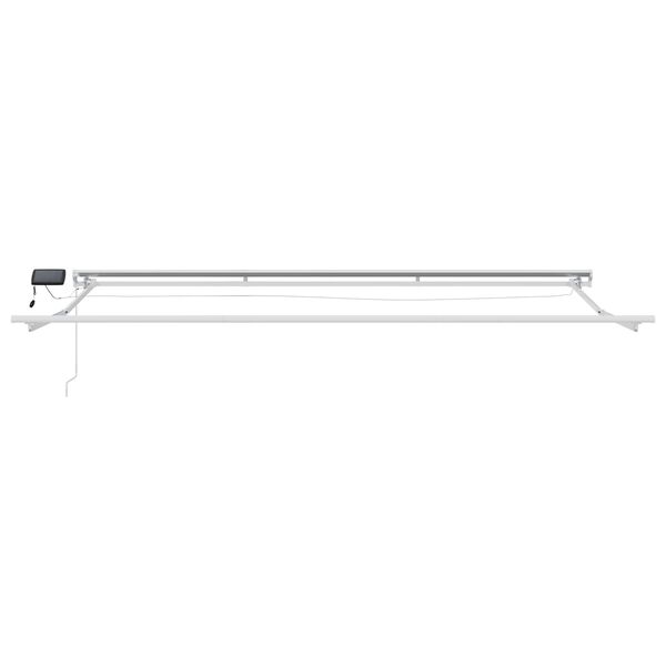 vidaXL Manuell markisram med LED-lampor Vit 5 x 3 m Aluminium