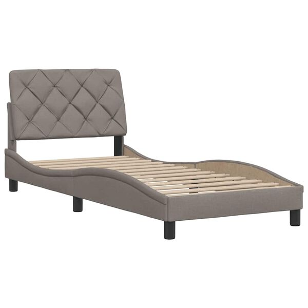 vidaXL Bed Frame without Mattress Taupe 90x200 cm Fabric