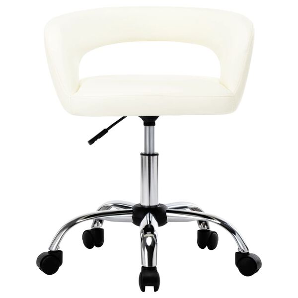 vidaXL Matstolar 2 st vit konstl&auml;der