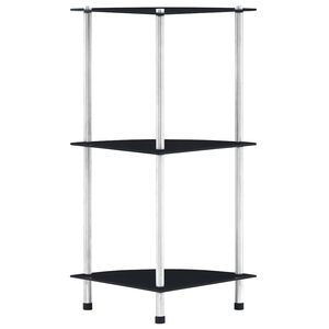 vidaXL Hylla 3 hyllplan svart 30x30x67 cm h&auml;rdat glas