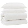 vidaXL T&auml;ckeset med kudde 3 st Vit Mikrofiber
