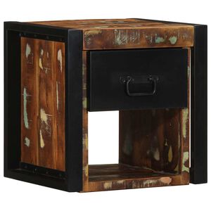 vidaXL S&auml;ngbord flerf&auml;rgat 40x35x40 cm massivt tr&auml; &aring;tervunnet