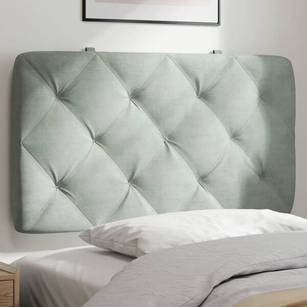 vidaXL Headboard Cushion Light Grey 80 cm Velvet