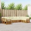 vidaXL Sektionsoffgrupp 10 pcs Naturlig och Gr&auml;dde Massivt Akaciatr&auml;
