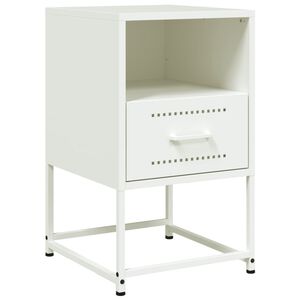vidaXL S&auml;ngbord vit 36x39x60,5 cm st&aring;l