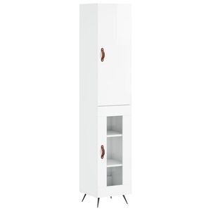 vidaXL H&ouml;gsk&aring;p vit h&ouml;gglans 34,5x34x180 cm konstruerat tr&auml;