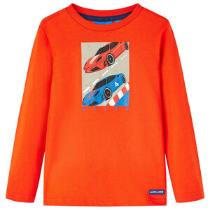 vidaXL T-shirt med l&aring;nga &auml;rmar f&ouml;r barn stark orange 104