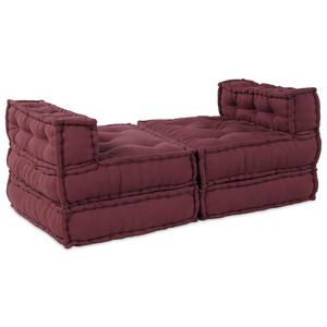 vidaXL Modulsofa enhet Tyg Bordeaux 210 x 140 x 56 cm