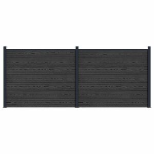 vidaXL St&auml;ngselpanel 2 pcs WPC och aluminium Svart