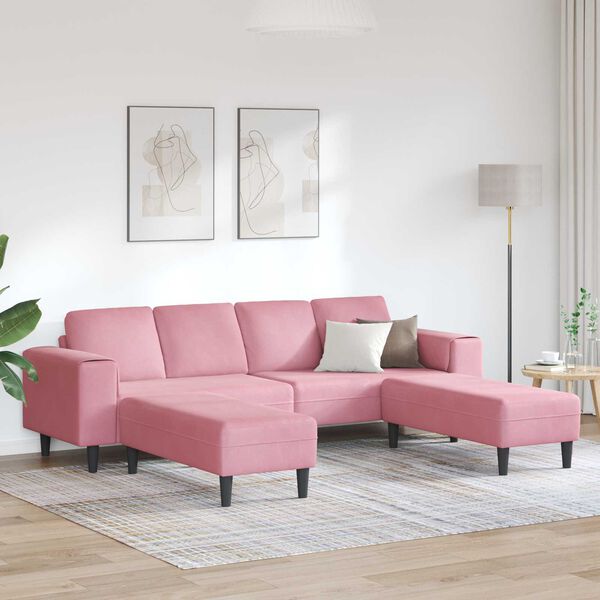 vidaXL Vardagsrumsoffa 3 pcs Rosa