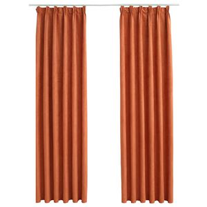 vidaXL M&ouml;rkl&auml;ggningsgardiner med krokar 2 st rost 140x175 cm