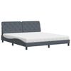 vidaXL Bed with Mattress Dark Grey 180x200 cm Velvet