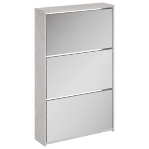 vidaXL Skosk&aring;p med 3 sk&aring;p betonggr&aring; 63x17x102,5 cm