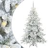 vidaXL Plast Hingad Julgran med 300 LED-lampor Vit 210 cm PVC och st&aring;l