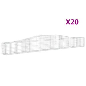 vidaXL Gabioner b&aring;gformade 20 st 400x30x40/60 cm galvaniserat j&auml;rn