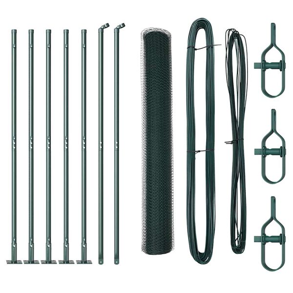 vidaXL St&auml;ngselstolpe Gr&ouml;n 10 x 0,8 m (13 mm n&auml;t) St&aring;l och PVC