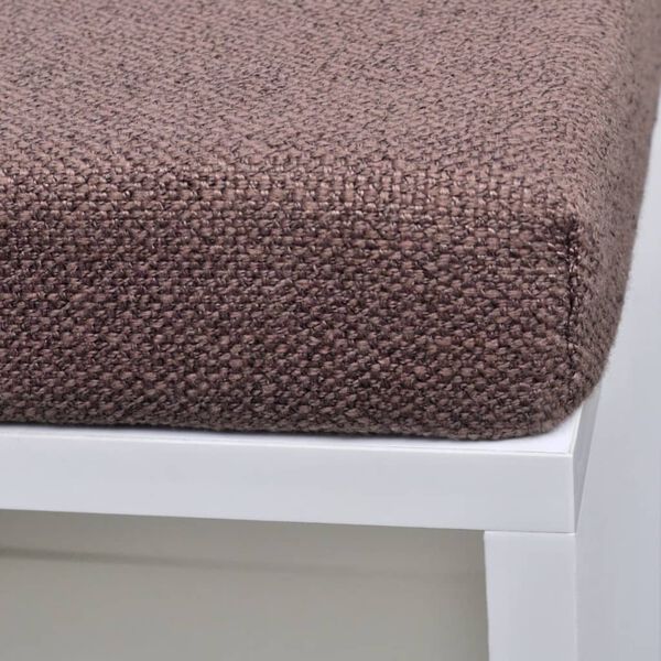 vidaXL Skobänk med 10 hyllfack vit