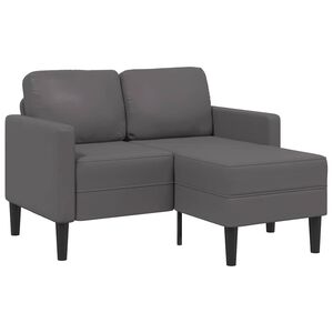 vidaXL 2-sitssoffa med sch&auml;slong L-formad gr&aring; 125 cm konstl&auml;der