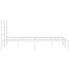 vidaXL Sängram med huvudgavel metall vit 140x190 cm