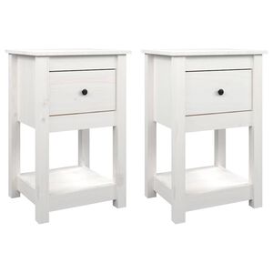 vidaXL S&auml;ngbord 2 st vit 40x35x61,5 cm massiv furu