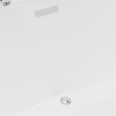 vidaXL Fristående badkar med blandare vit akryl 204 L