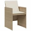 vidaXL Bistrogrupp med dynor 3 delar beige konstrotting