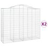 vidaXL Gabioner b&aring;gformade 2 st 200x50x160/180 cm galvaniserat j&auml;rn