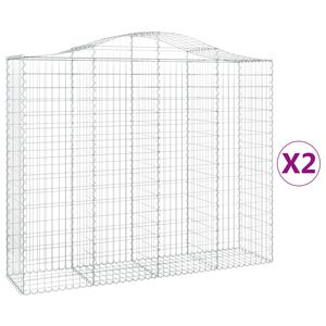 vidaXL Gabioner b&aring;gformade 2 st 200x50x160/180 cm galvaniserat j&auml;rn