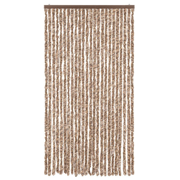 vidaXL Insektsgardin beige och mörkbrun 100x200 cm chenille