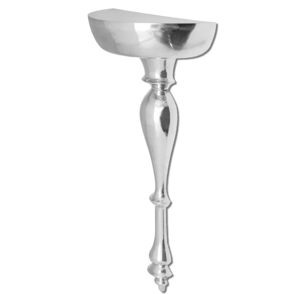 vidaXL V&auml;ggmonterad hylla/konsolbord aluminium silver 35x17x81 cm