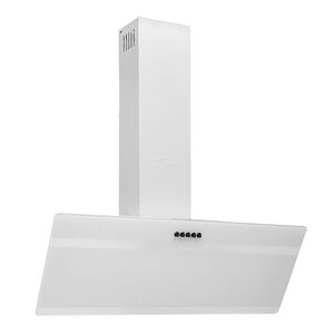 vidaXL K&ouml;ksfl&auml;kt 90 cm st&aring;l och h&auml;rdat glas vit