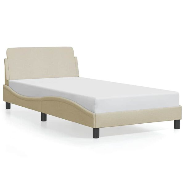 vidaXL Bed Frame "Dover" Cream 100x200 cm Fabric
