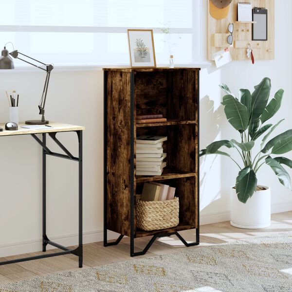 vidaXL Bokhylla r&ouml;kf&auml;rgad ek 50x31x106 cm konstruerat tr&auml;