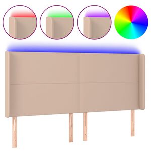 vidaXL S&auml;nggavel LED cappuccino 203x16x118/128 cm konstl&auml;der