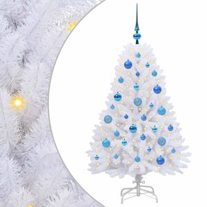 vidaXL Plast Hingad Julgran Vit 120 cm PVC och st&aring;l