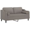 vidaXL 2-sits soffa med prydnadskuddar taupe 140 cm tyg
