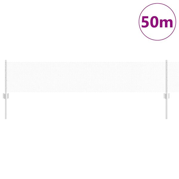 vidaXL St&auml;ngsel med stolpe Silver 0,4 x 50 m St&aring;l