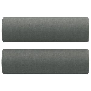 vidaXL Prydnadskuddar 2 st m&ouml;rkgr&aring; &Oslash;15x50 cm tyg