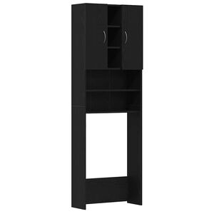 vidaXL Tv&auml;ttmaskinssk&aring;p svart ek 64x25,5x190 cm