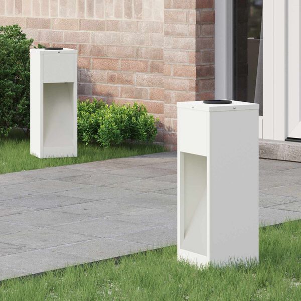 vidaXL Solcell LED-v&auml;gbelysning 2 pcs Vit Kallvalsat st&aring;l