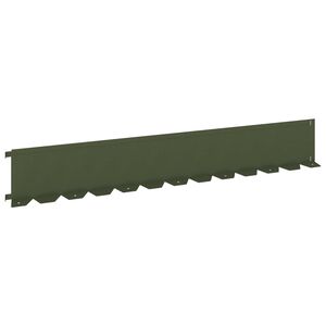 vidaXL Kant f&ouml;r gr&auml;smatta 10 st 102 x 15 x 4 cm St&aring;l Olivgr&ouml;n