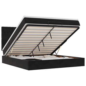 vidaXL Ottoman s&auml;ngram med madrasser svart 180x200 cm sammet