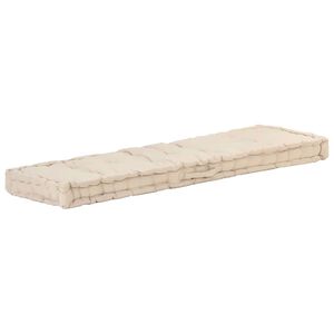 vidaXL Dyna till pallsoffa bomull 120x40x7 cm beige