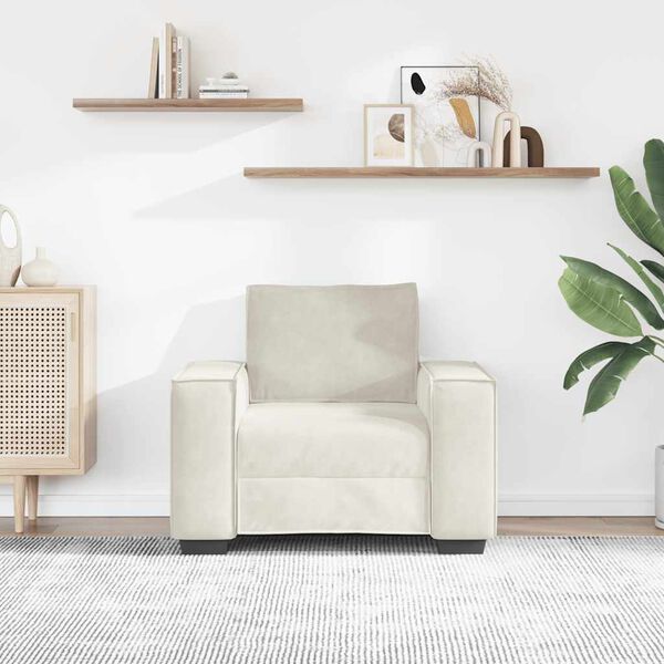 vidaXL Soffstol gr&auml;ddvit 100x78x84 cm sammet