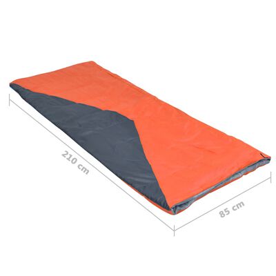 vidaXL Lätt sovsäck rektangulär orange 1100 g 10°C
