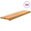 vidaXL Trappstegsmattor 4 pcs ljusbrun 100x25x2 cm massiv ek